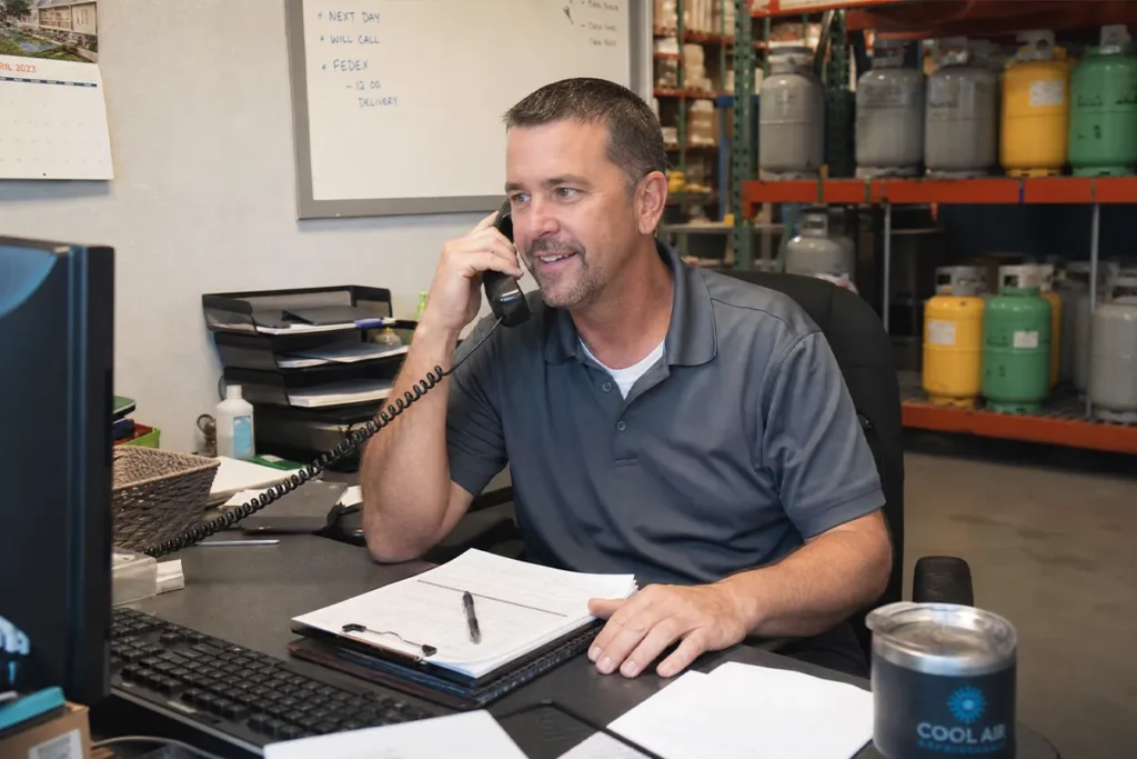Ameri-Ref team handling Orlando refrigerant recovery inquiries and commercial chiller project quotes directly