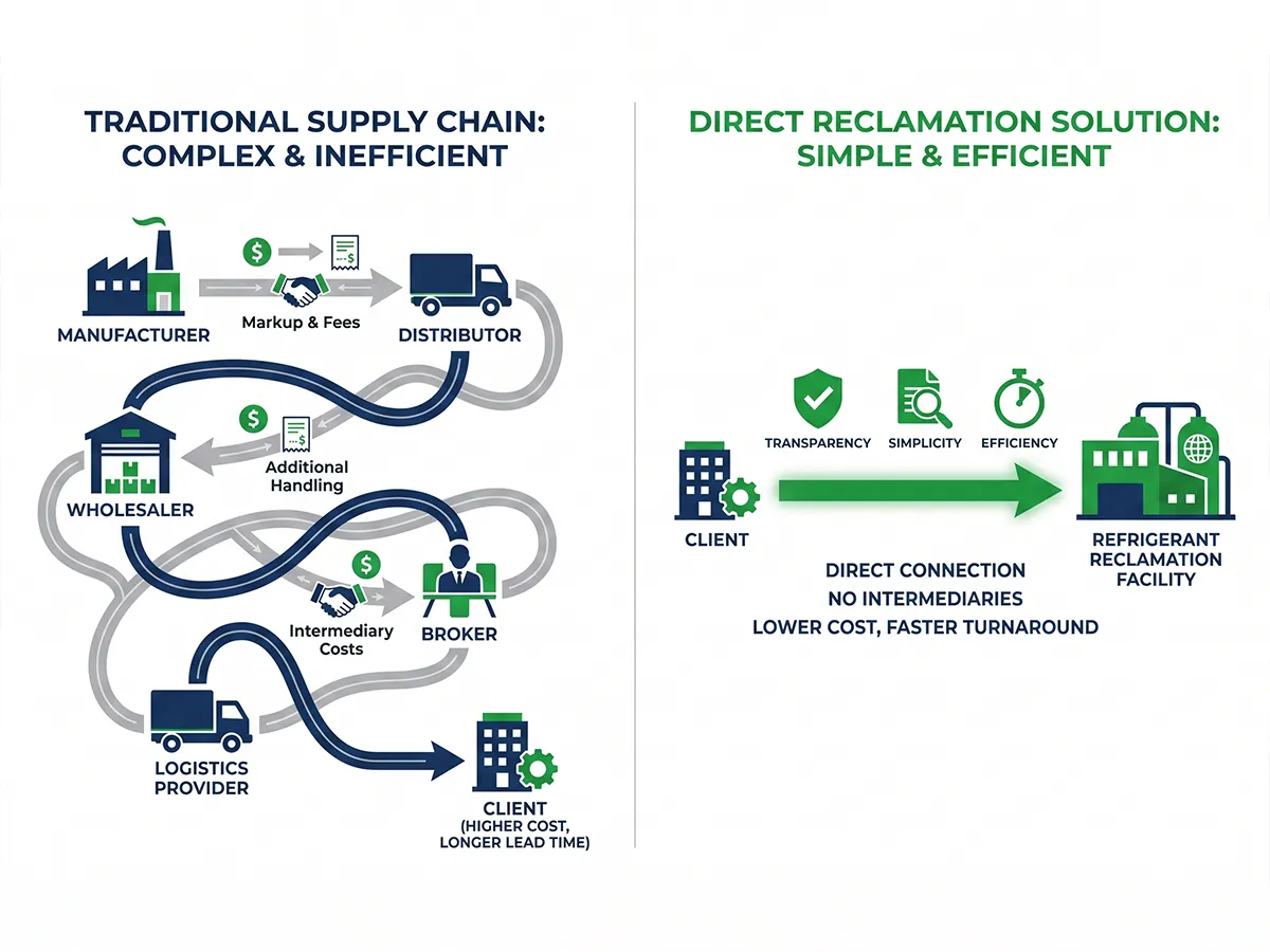 EPA-certified reclaimer vs standard broker comparison for Jacksonville refrigerant recovery