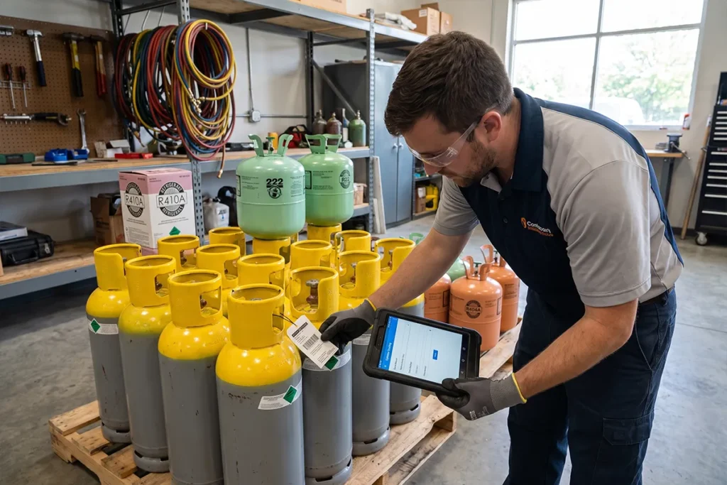Documented refrigerant pickup for a standing reclamation account